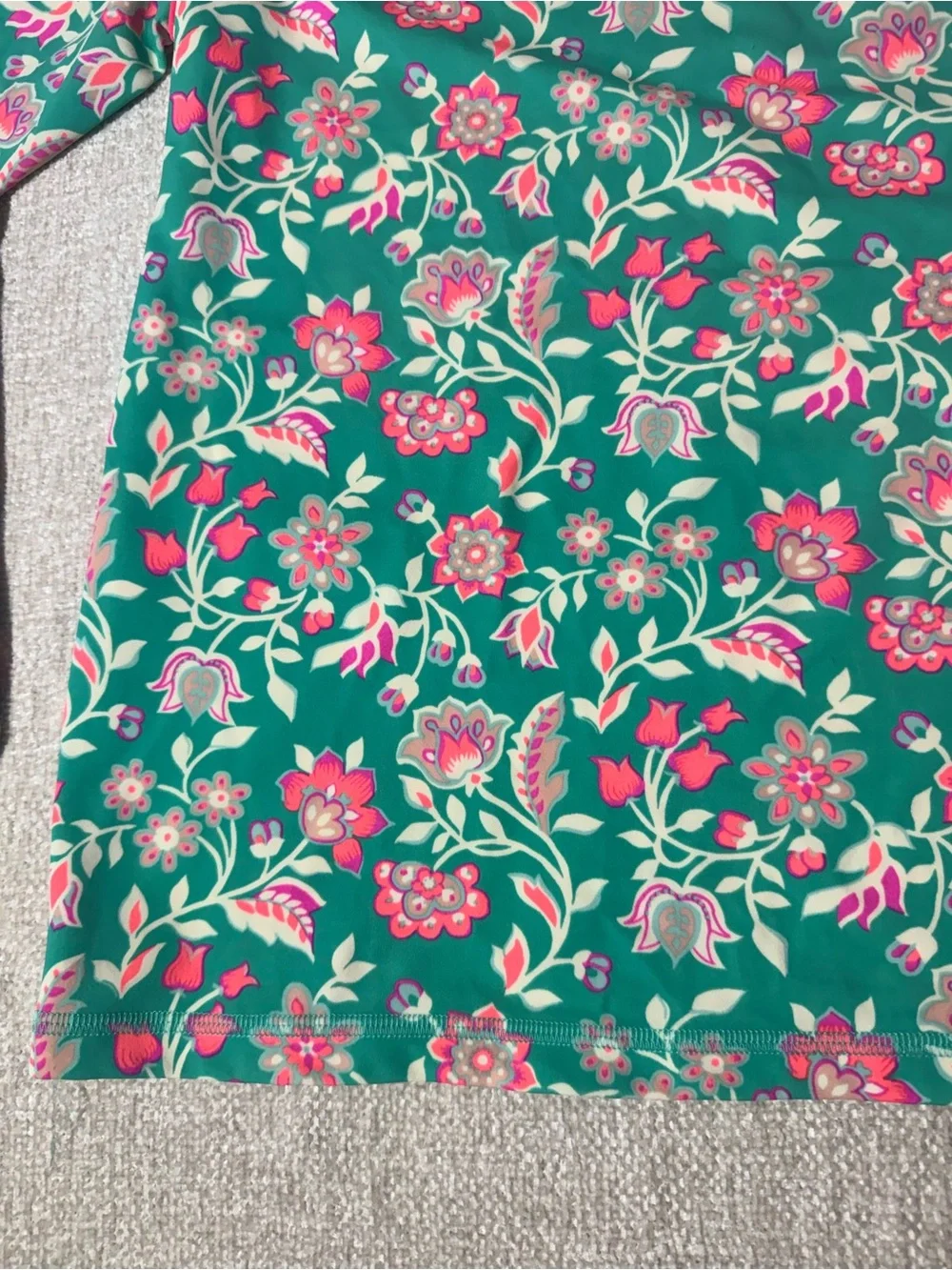 Boden Kids 13/14year Teal Floral Rashguard UPF Swim NWOT